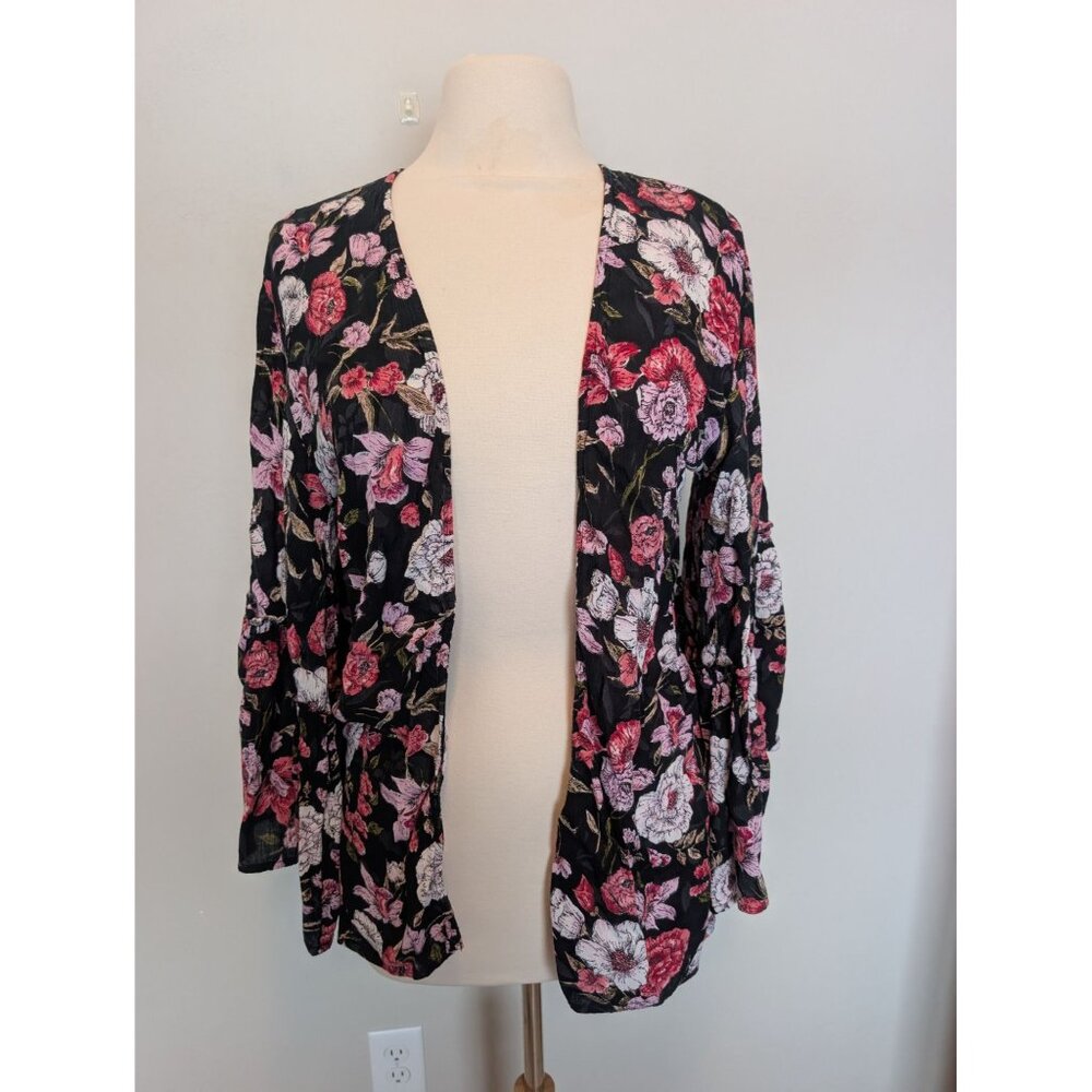 Billabong Womens Floral Kimono Cardigan Open Front Lightweight s/m